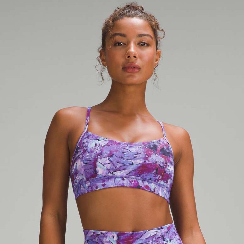 Lululemon Flow Y Sports Bra - Size 6, Color Iridescent Multi